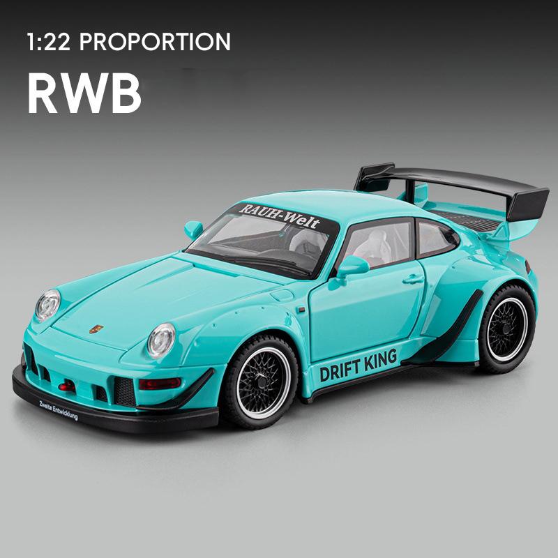 1/22 Porsche 993 RWB 911 Supercar Alloy Model Car Toy Diecasts Metal Casting Sound and Light Car Toys for Children Vehicle