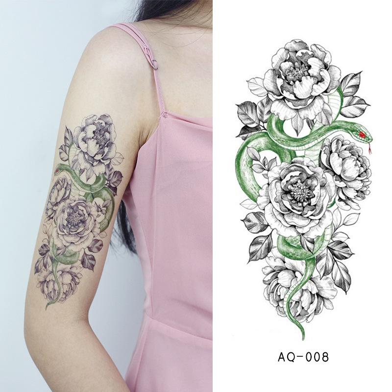 Tatuaje temporal a prueba de agua para mujer, pegatina Sexy de mariposa oscura, tatuaje Flash de cintura trasera para mujer de la India, tatuajes falsos realistas para arte corporal para chica