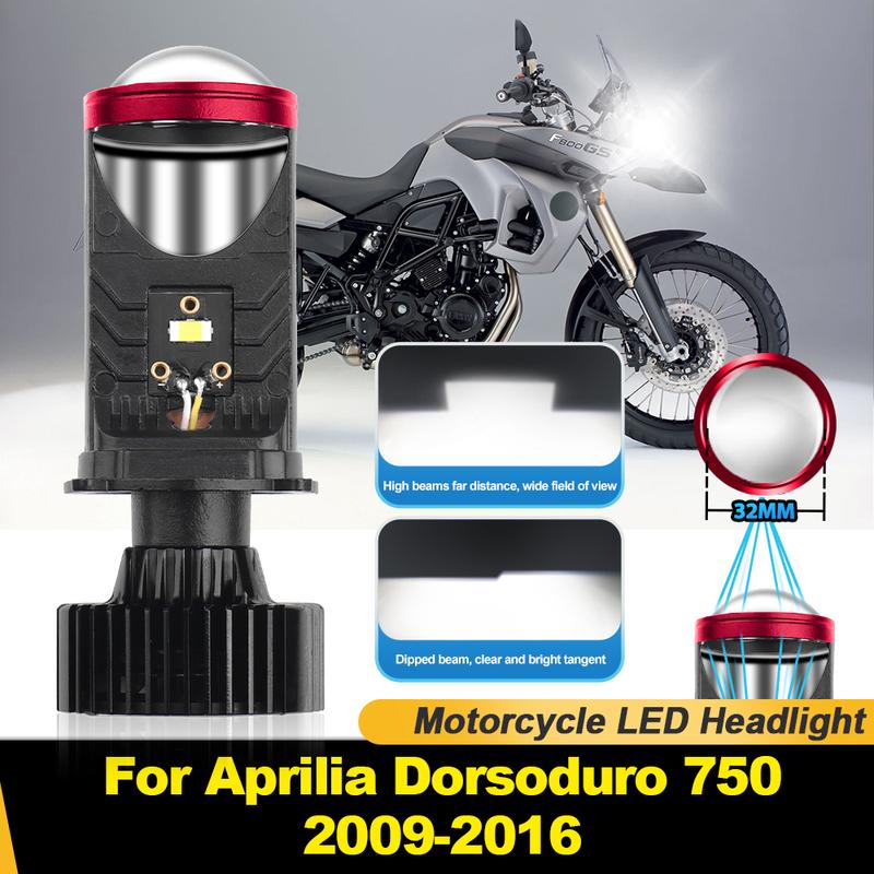 H4 LED Motorcycle Headlight Bulb 100W Projector Lens Motorbike Lamp 12V For Aprilia Dorsoduro 750 2009-2012 2013 2014 2015 2016 1PC Moto Headlight