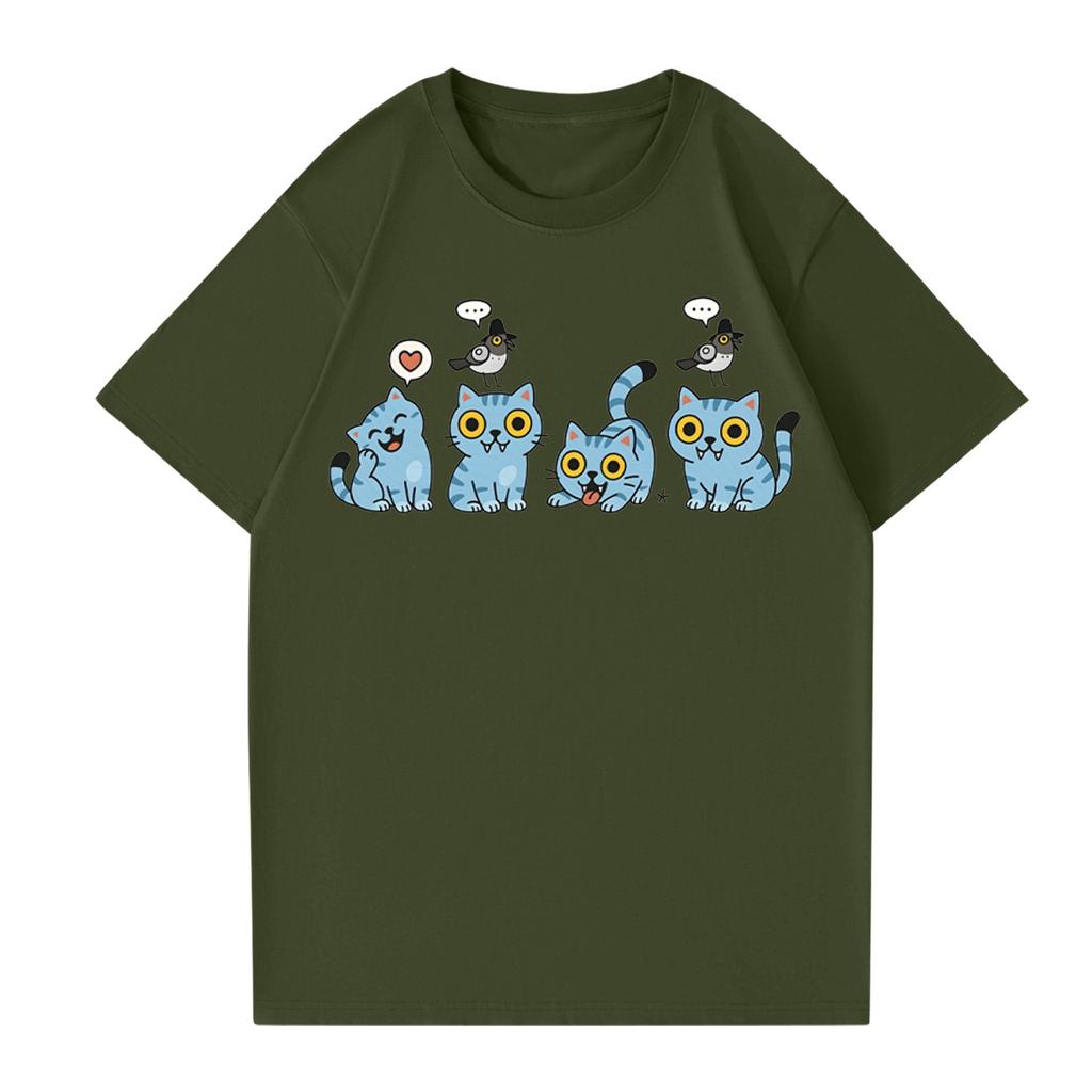 Women's Round Neck Printed Short-sleeved T-shirt Top