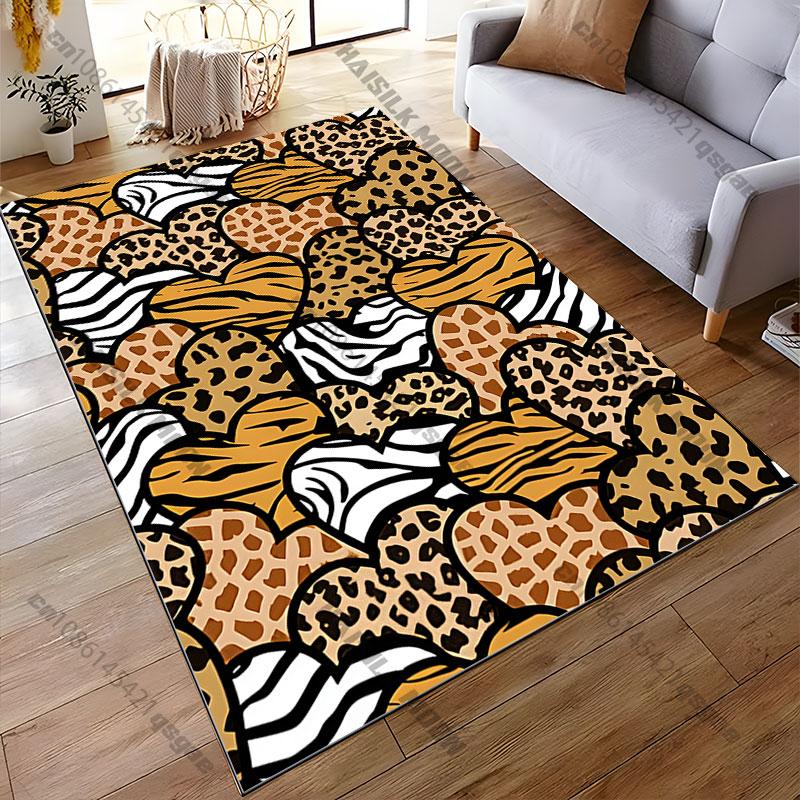 Pink Leopard Patterncarpet Yoga Living Room Room Decor Children's Crawling Mat Doormat Area Rug Games Floor Mat