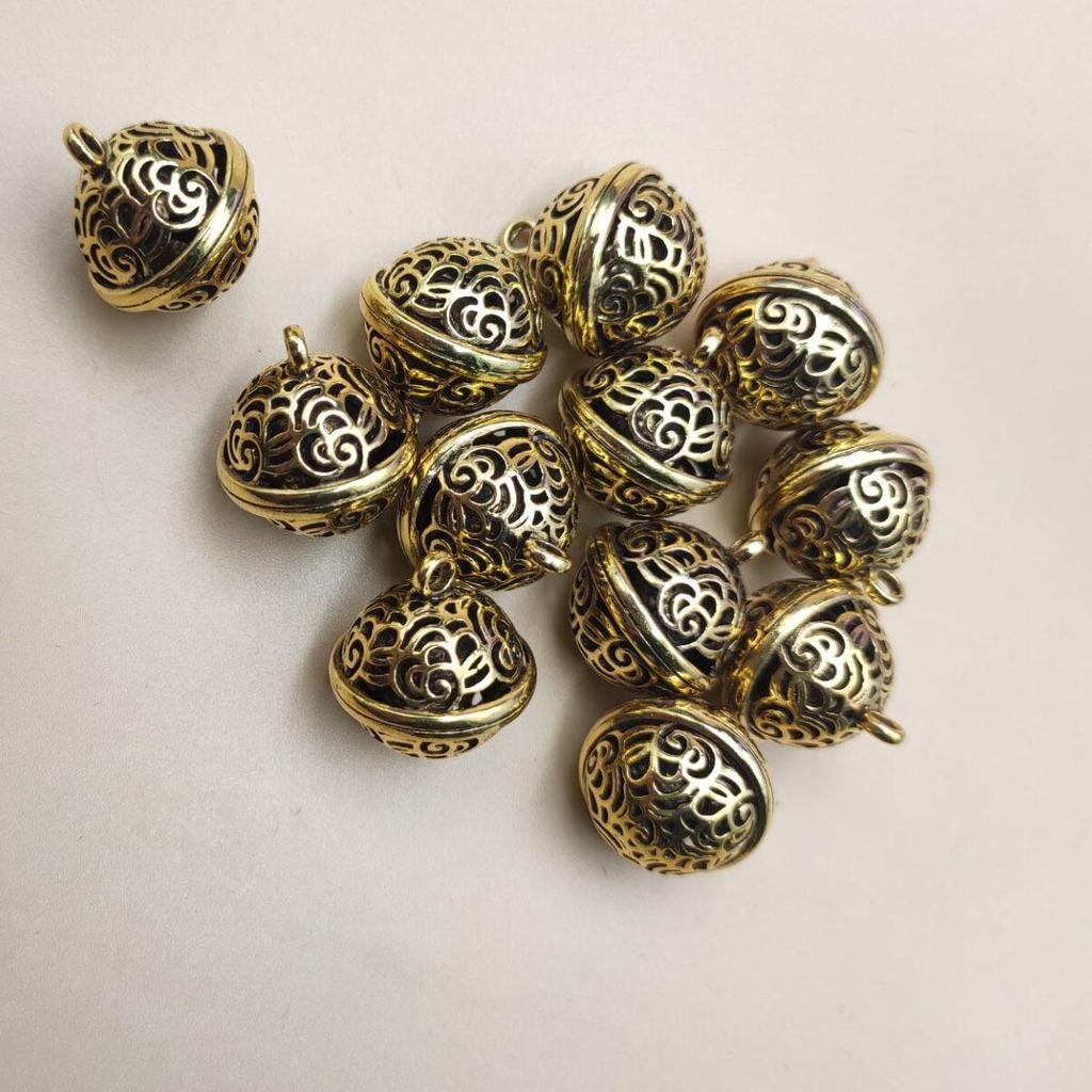 Hua Qian Gu Large Hollow Bell Pendant for DIY Ancient Style Bracelet/Necklace - Medium Size Accessories