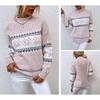 European Autumn and Winter Fashion Christmas Christmas Snowflake Pattern Half-high Collar Long sleeve Knit sweater Women Sweater