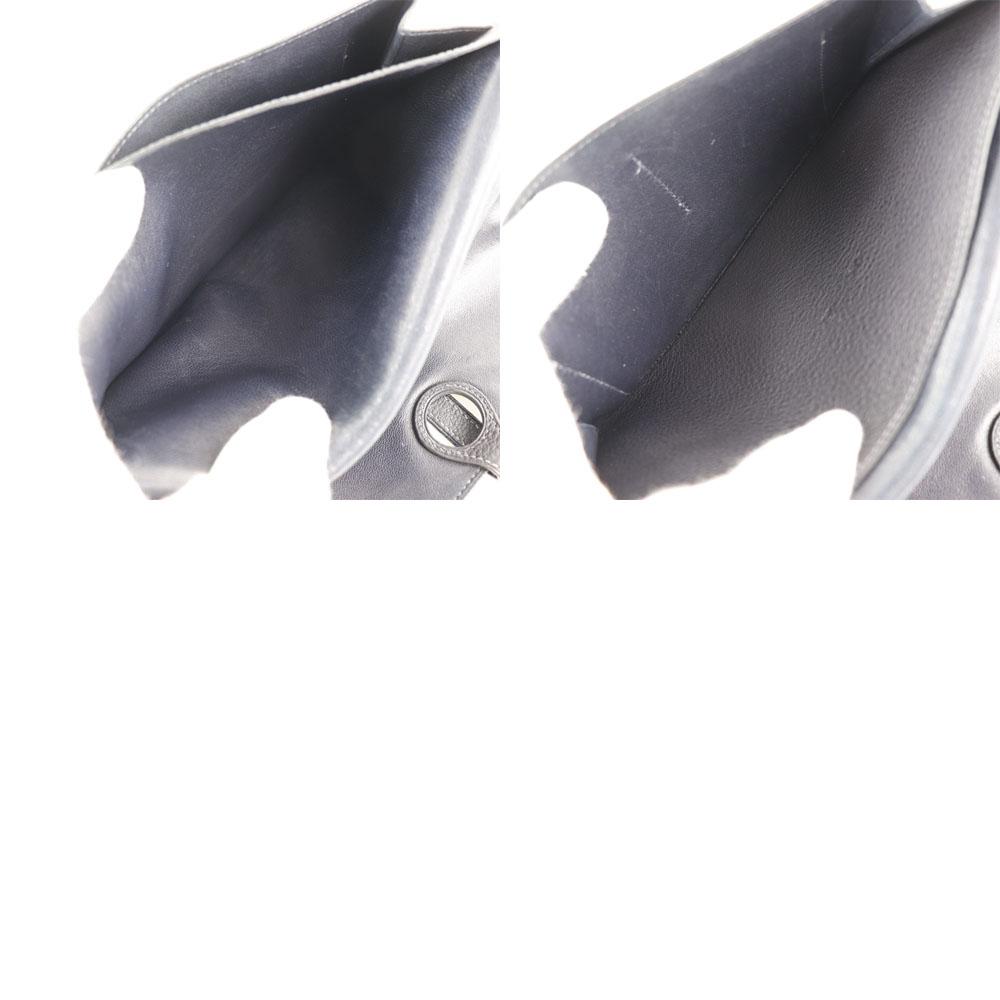 HERMES Dogon GM Purse Navy blue Togo unisex Used