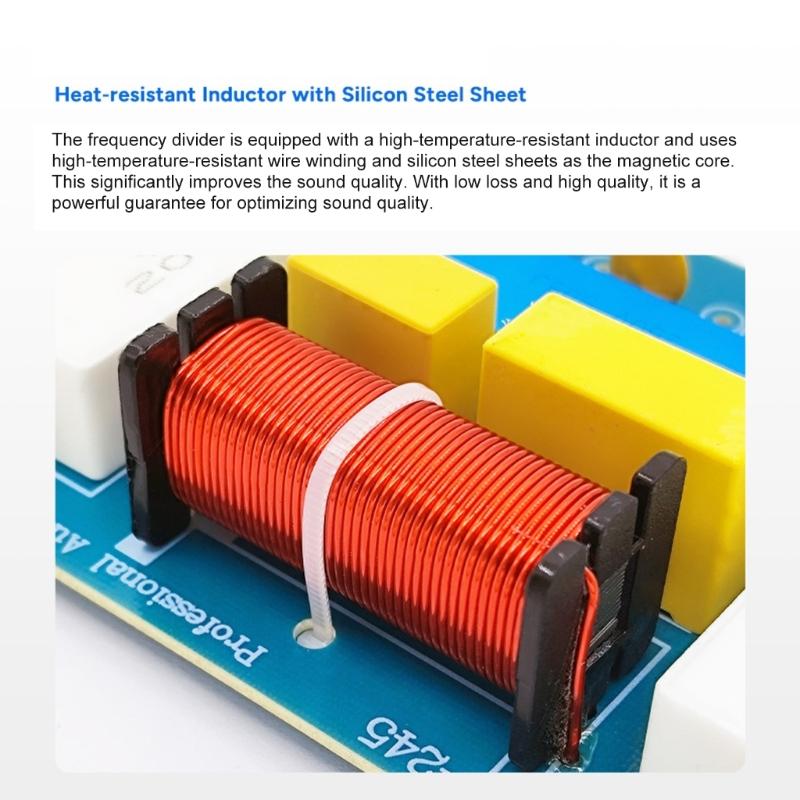 2-Way Sound Crossover Filter MKP Capacitors Frequency Divider WEAH-245 400W High Bass For Enhancing Sound
