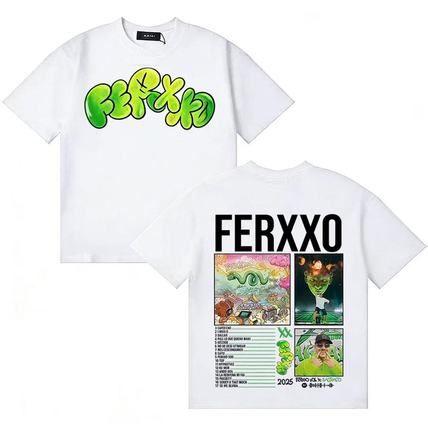 Singer Feid FERXXO CALIPSIS Concert Merch Tshirt Unisex Women Summer T Shirt Teenagers Cotton Oversized Crewneck Tshirt Streetwear