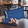 Simple Large Capacity Women Long Wallets PU Zipper Clutch Bag Wrist Strap Multifunctional Money Pouch Female Phone Purses