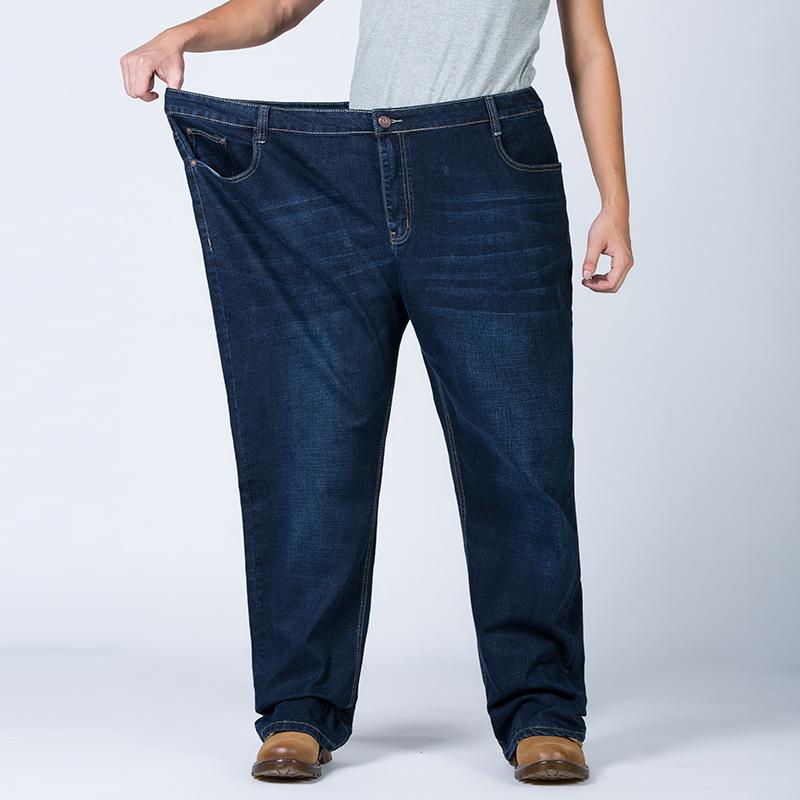 

Мужские брюки больших размеров прямого кроя с высокой посадкой, стрейч, свободного кроя, плотные, осенне-зимние 48