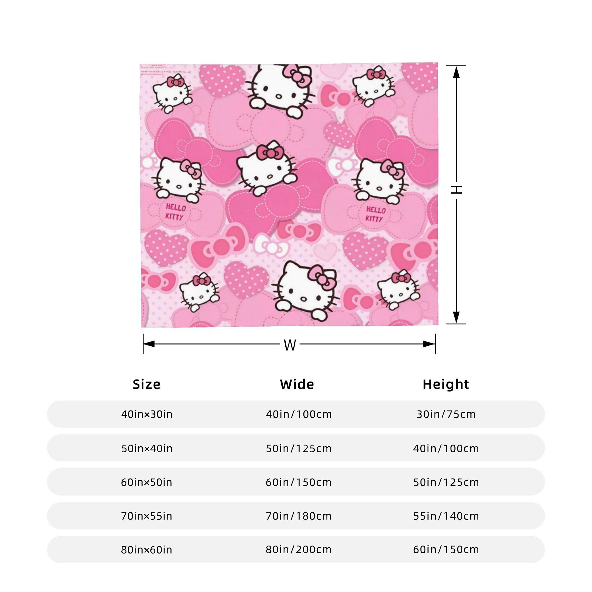 

Pink Kawaii Hello Kitty Blankets Plush Throw Blankets Airplane Travel Portable Ultra-Soft Warm Bedspread 130x150cm