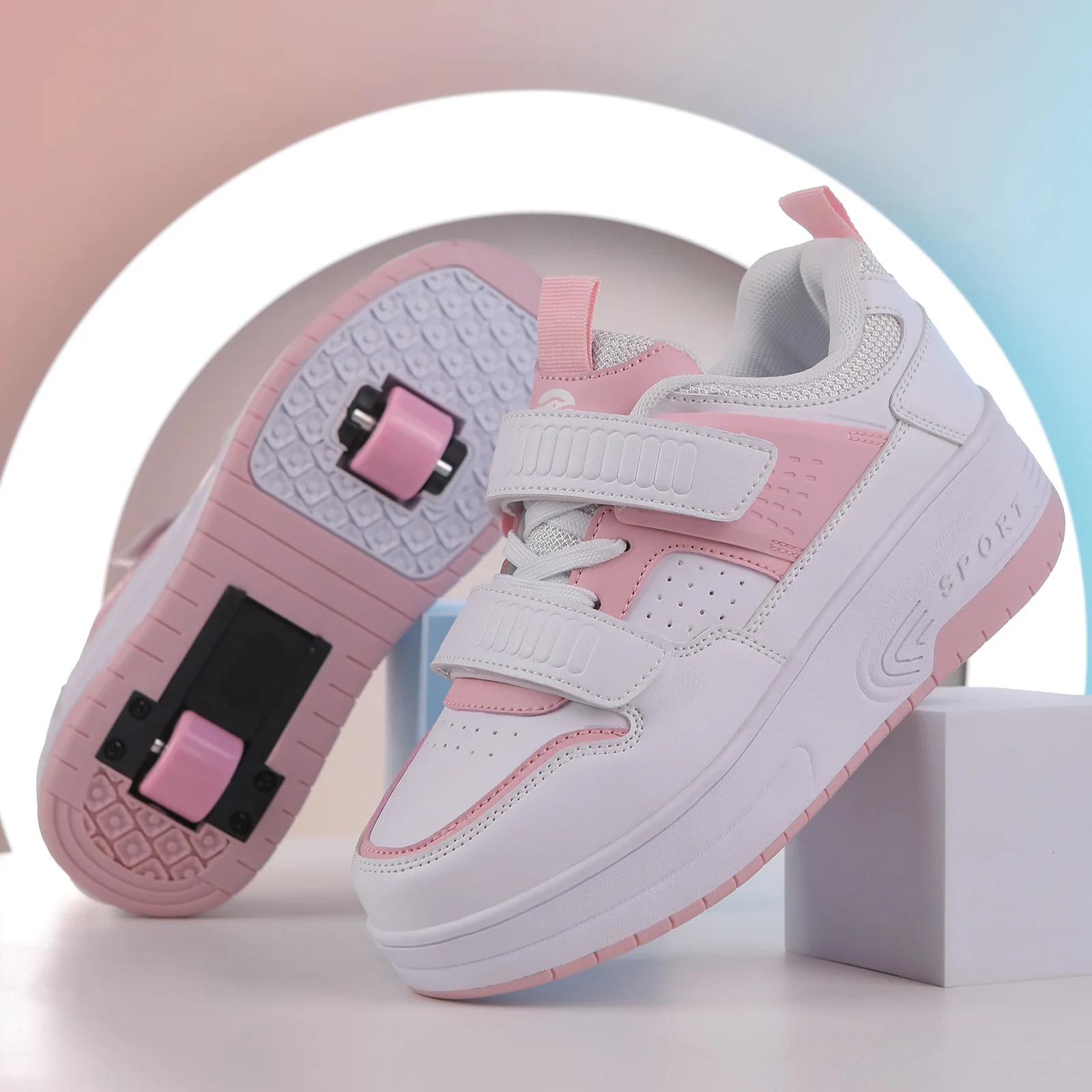 

Children s Roller Skate Shoes Kids Sneakers with Two-Wheels Shoes for Boys and grils Outdoor sports Casual Shoes 40