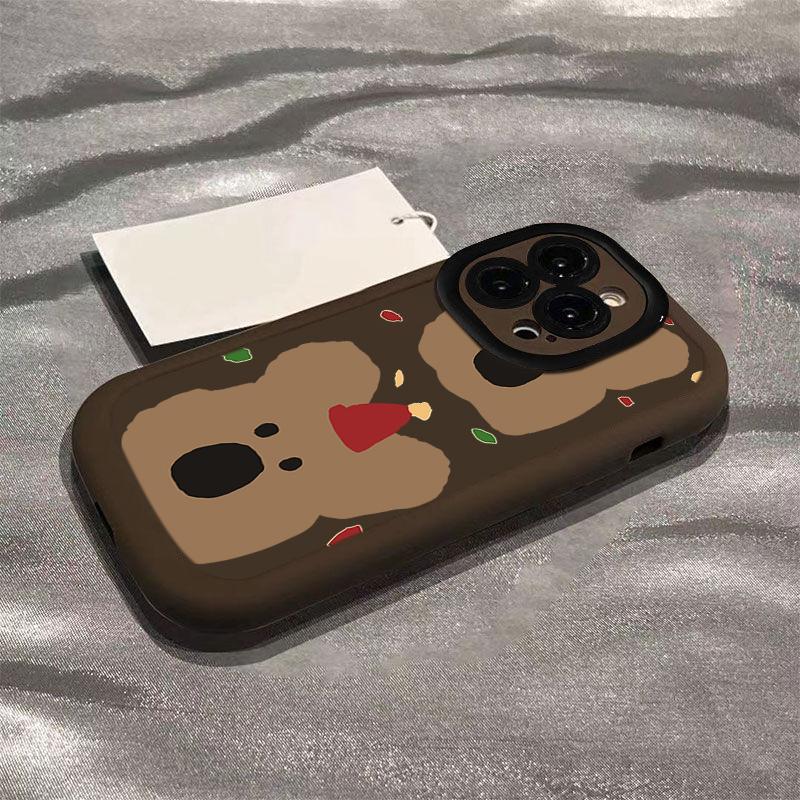 Cute Persimmon Bear Suitable for 16 Apple 15 Mobile Phone Case IPhone 14 Promax Creative Niche 13mini