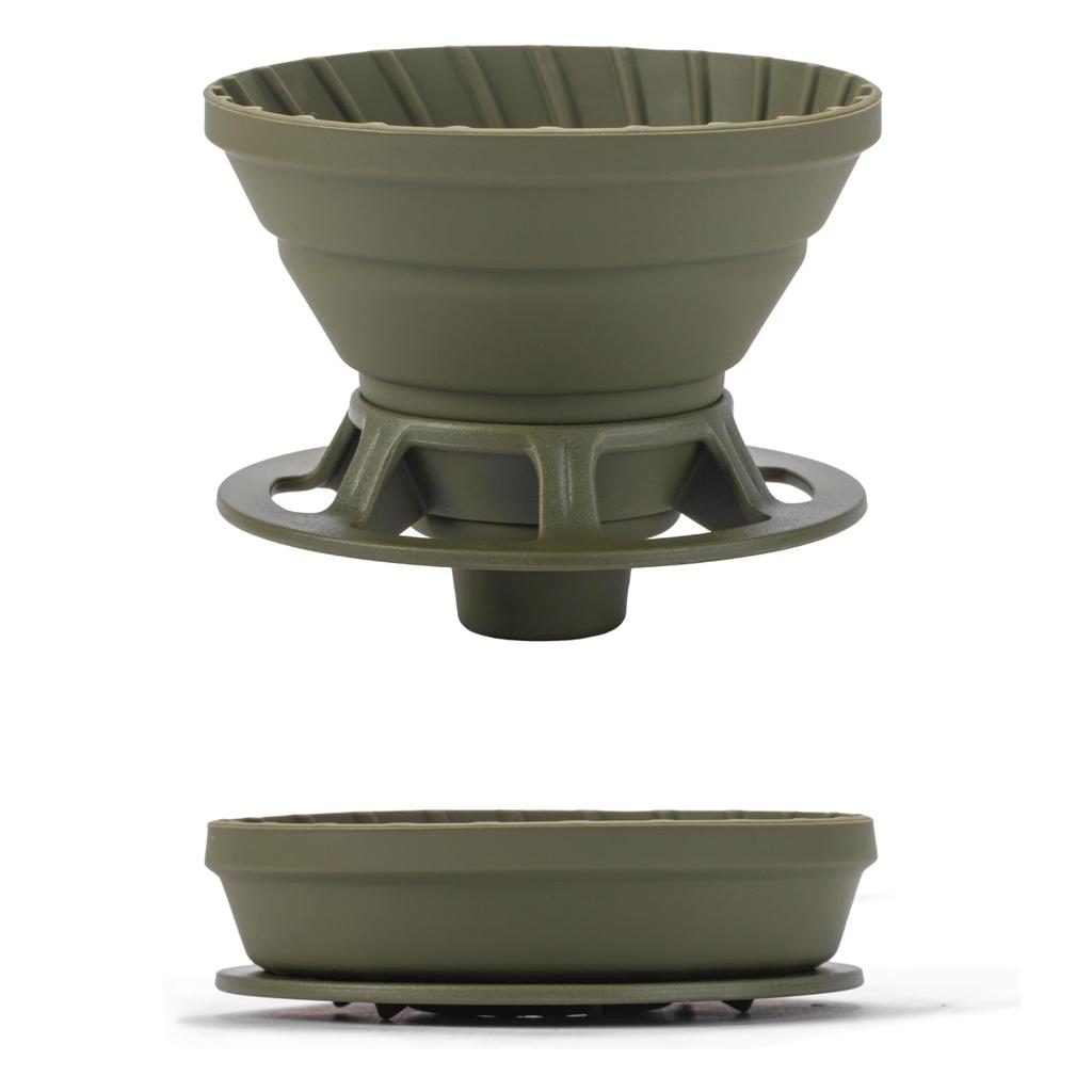 Vandroop Foldable Silicone Coffee Dripper Reusable Portable Pour Over Filter Holder 1-2 Cups Green Camping Travel Office Home Brewer