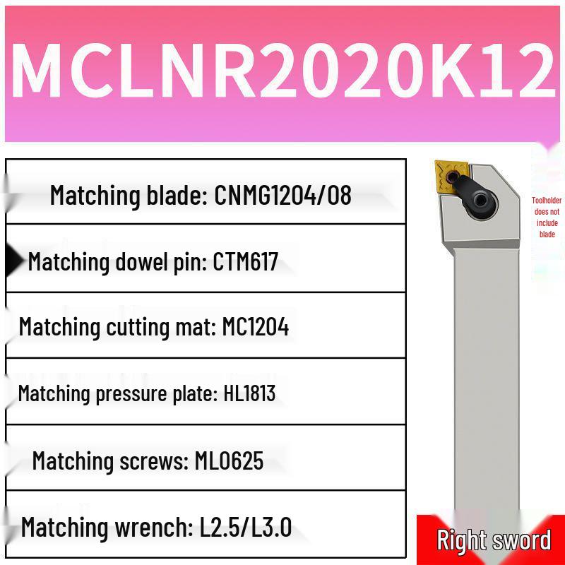 CNC 95° External Turning Tool Holder MCLNR2525M12/2020 Rhombic Face Machine Clamped