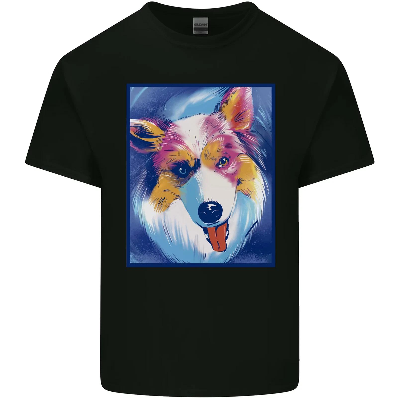 Abstract Australian Shepherd Dog Kids T-Shirt Childrens L