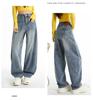 Retro Wide-Leg Jeans for Women - Spring Plus Size, Loose Fit, Floor-Length Pants