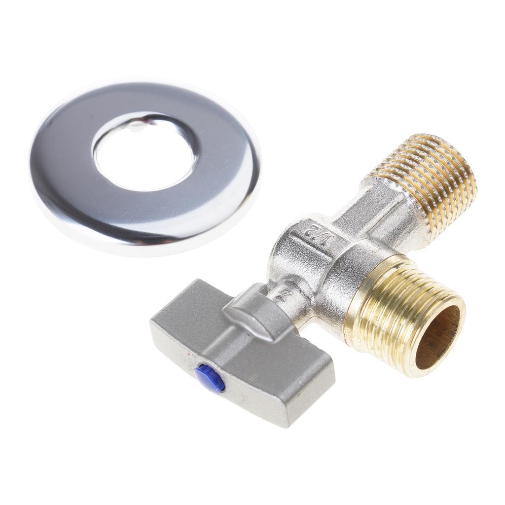 Brass Turn Shutoff Valves 1/2" Connection Heavy Duty Angle Stops Valves Quick Fixing for Water Heater & Sink Faucet
