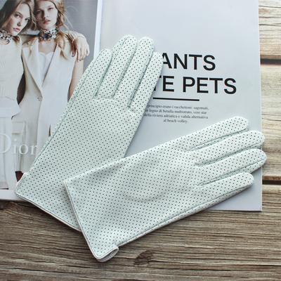 New Women's Fashionable Sheepskin Gloves Color Mesh Breathable Fashion Short Genuine Leather Gloves