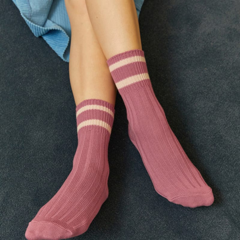 SOCKS APPEAL rib two stripe pink