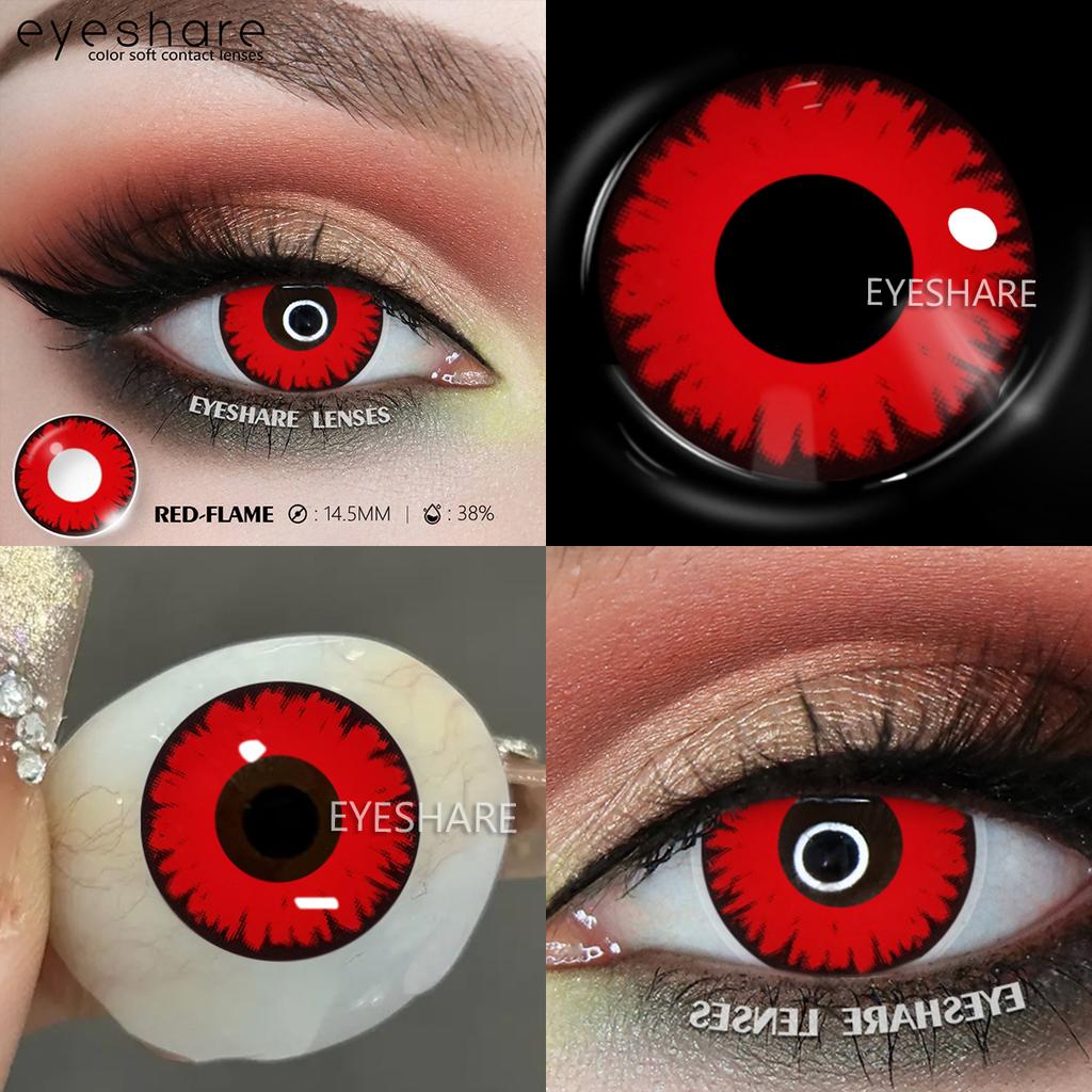 Eyeshare 2 Stück Cosplay Farbige Kontaktlinsen Anime Kontaktlinsen Blaue Augenlinsen Jährlich Verrücktes Halloween Make-up Farbige Linse