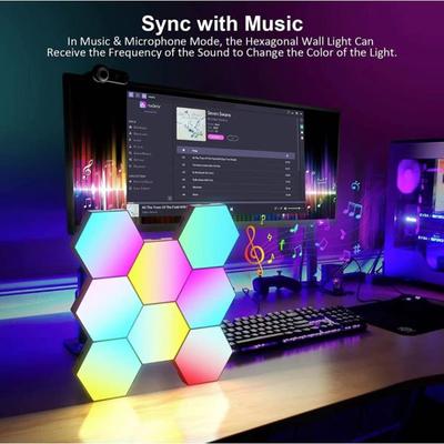 1 set RGB LED Hexagon Lumină Bluetooth Interioară Aplicație Telecomandă Lumină de noapte Lumină de noapte pe computer Decorare cameră de jocuri Dormitor Noptiera 450/500/700g