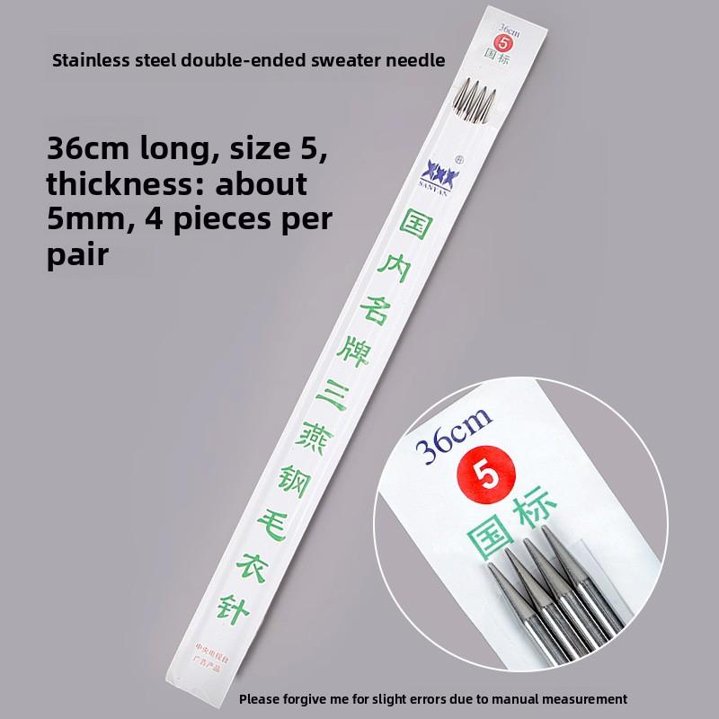 Rozsdamentes acél tű, egyenes tű, kézi kötőeszköz pulóverek és táskák készítéséhez. Különleges gyapjúval való kötéshez. Hosszú tűk, Rövid tűk.