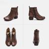 Johnature Retro Atmungsaktive Hohl-out Stiefel Sommer Sandalen Echtes Leder Mode High Heels Damen Schuhe