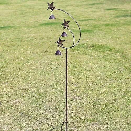 Gardens Metal Hummingbirds with Bells for Outside Garden Art,Decorative Garden Stakes