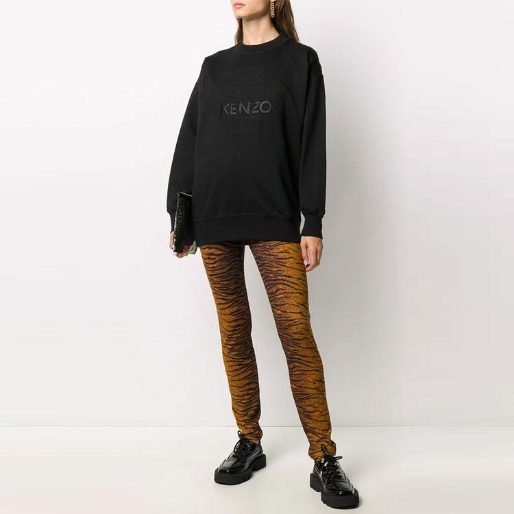 (WMNS) Sudadera con capucha KENZO con logo bordado de cabeza de tigre Negra para mujer FA62SW9214XH-99