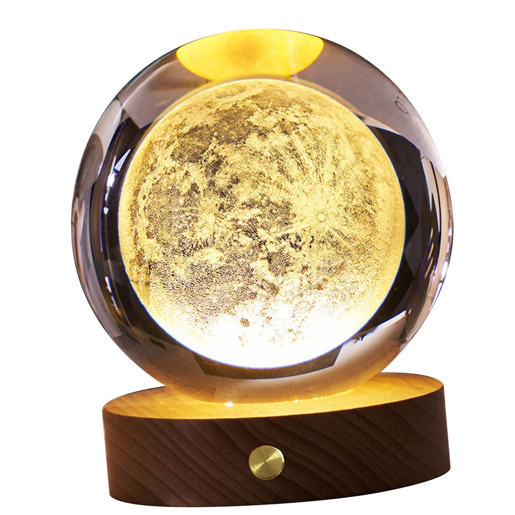 3D Crystal Ball Night Light Rechargeable Battery Soft Light Multifunction Crystal Ball Lamp with