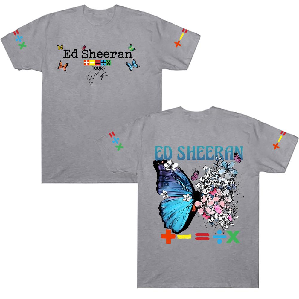 Ed Sheeran Baumwoll T-Shirt Ed Sheeran Schmetterling T-Shirts Harajuku Mann Frau Fan Geschenk T-Shirt Sommer Y2K Rundhals Kurzarm Kleidung