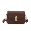 Trendy Retro Small Crossbody Square Bag For Autumn Elegant Casual Use Available In Black White Khaki And Brown