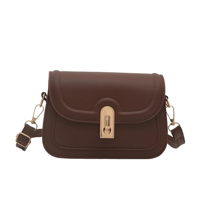 Trendy Retro Small Crossbody Square Bag For Autumn Elegant Casual Use Available In Black White Khaki And Brown