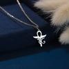 Kinitial Birth Flower Pendants Necklaces For Women Jewelry Ankh Cross Egyptian Leaves Moon Sun Butterfly Chain Choker Collares
