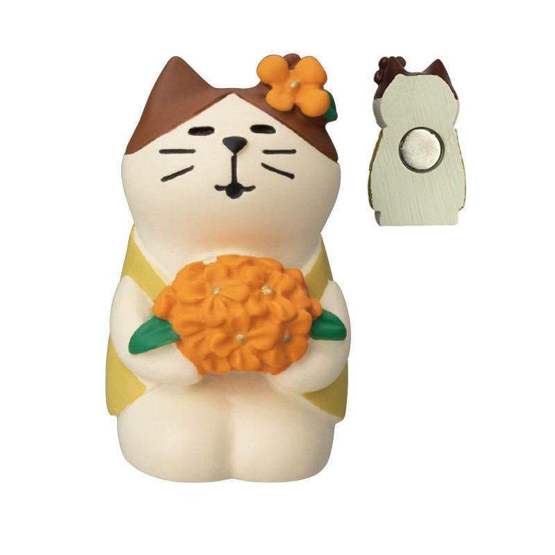 Japanese cat refrigerator sticker, grocery zakka cute bread coffee shop decoration gift miniature resin ornament