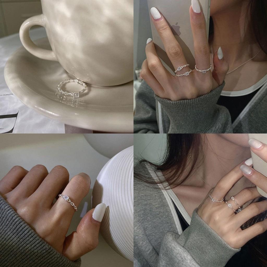 Korean Inspired Modern Pure Silver Ring For Women Stylish Versatile And