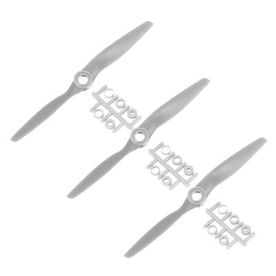 Uxcell 3-Piece Set of 5x5 Inch RC Propellers, 2-Blade Gray with Adapter Rings, Replacement Propellers for RC Airplanes and Aircraft