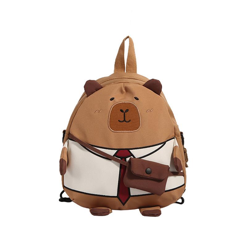 Schoolbag Kapibara Backpack Plush Tote Bag Children's Gift Change Bag Cute Capybara Fashion Cartoon Backpack