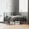 VidaXL Metal Bed Frames with Headboard Footboard, Single Bed with Slat Base, Adult Bed with Bedroom Foot, 355573