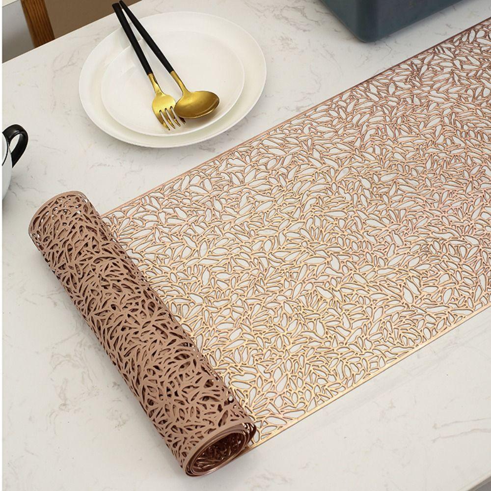 Rectangular Table Cover PVC Tablecloth Luxury Hollow Table Runner Table Decoration