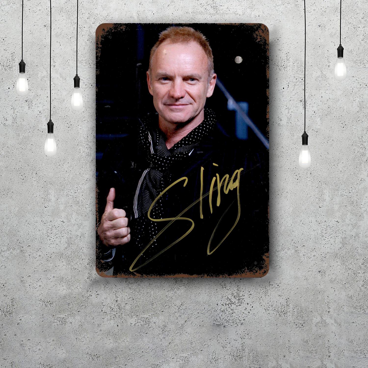 

Sting Classic Poster Rusty Metal Plaque Retro Decorative Plate Bar Man Cave Garage Club Metal Sign Wall Decoration 20x30cm（7.8x11.8inch）