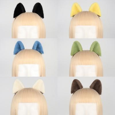 Handmade Plush Cat Ears Headband Lolita Fashion Animal Ear Hair Clip Unisex Accessory