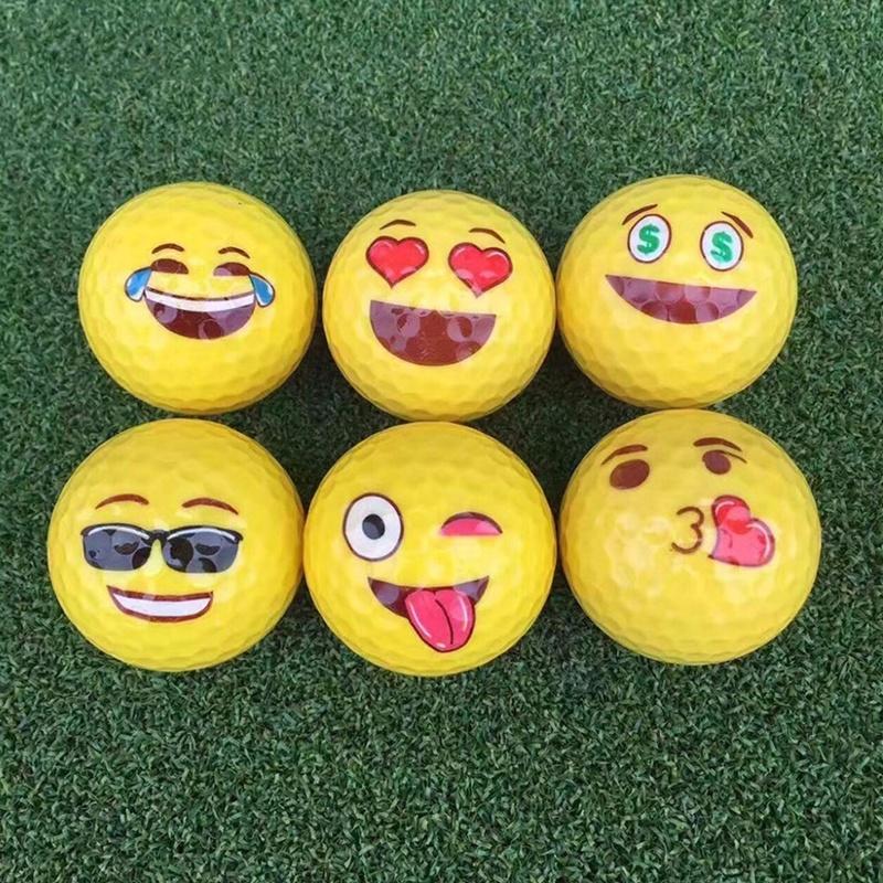 Cute Emoji Novelty Practice Golf Balls Toy Kids Gifts for Outdoor Field Playing Random