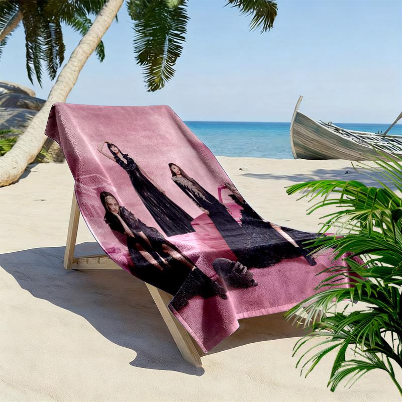 Vibrant Pink Vibes beach towel soft Beach towel for vacation photos Absorbent bath towel swim Outdoor pool towel Travel and vacation towels Comfort