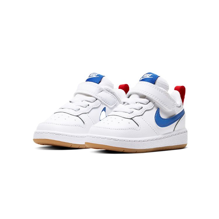Nike Court Borough Low 2 SE TD White Pacific Blue Baby Sneakers University-Red Gum-Light-Brown BQ5453-109