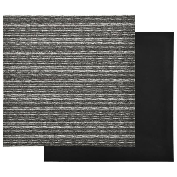Dalles de tapis de sol - vidaXL - Anthracite rayé - 50x50 cm - 20 pcs - 5 m²