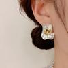 Silver Color Petals Flower Stud Earrings for Women Fashion Irregular Golden Bud Flower Earing Jewelry Accessories