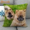 Custom Chow Chow Dog Pillowcase Cartoon Girl Wedding Decorative Cotton Linen Pillow Case For Home Pillow Cover 45X45Cm One Side