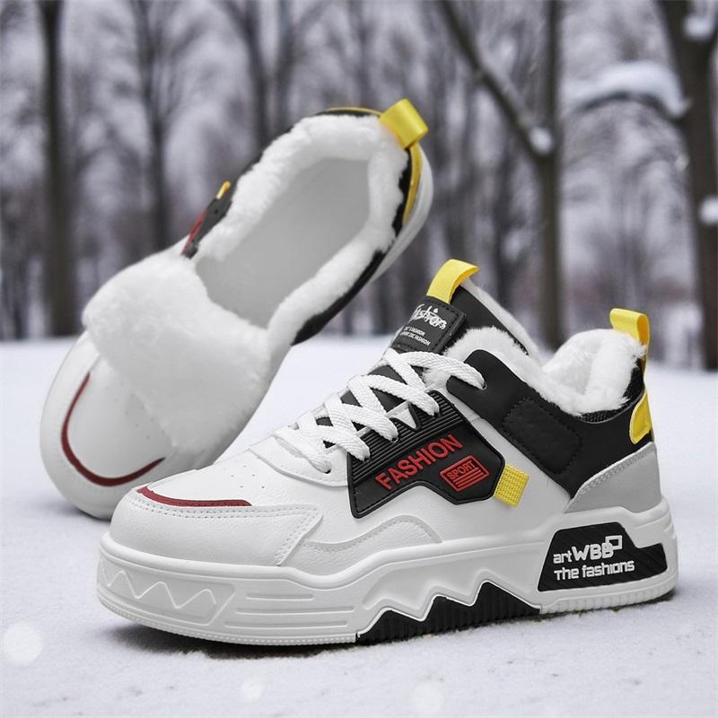 Men's new winter warm plush shoes Korean Joker cotton shoes fashion youth outdoor comfort sports board shoes casual walking shoe