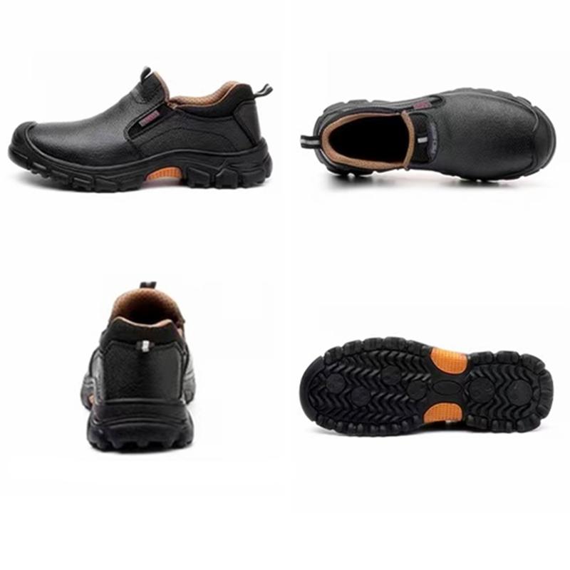 Safety Shoes Men PU Leather Men Work Steel Toe Shoes Anti-Puncture Indestructible Shoes Safety Boots Male Anti-Slip Work Boots