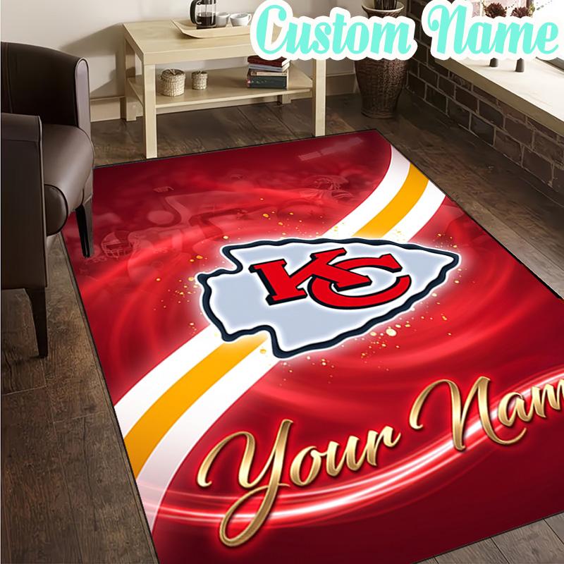 Custom Name Chiefs Helmet  Rug, Office Rug, Chair Rug, Carpet for Living Rooms, Doormat Game Rug Home Decor Christmas Gifts